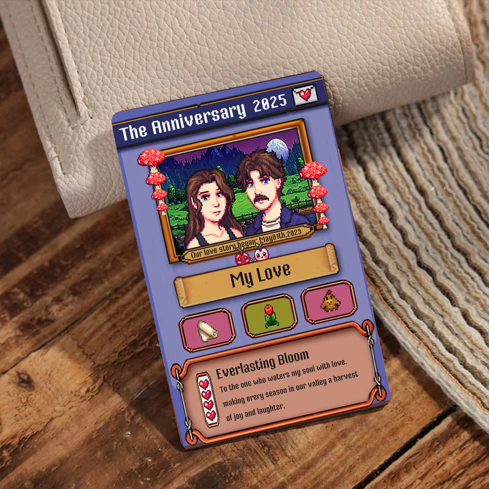 Stardew Valley Personalized Valentine's Day Metal Card for Couples