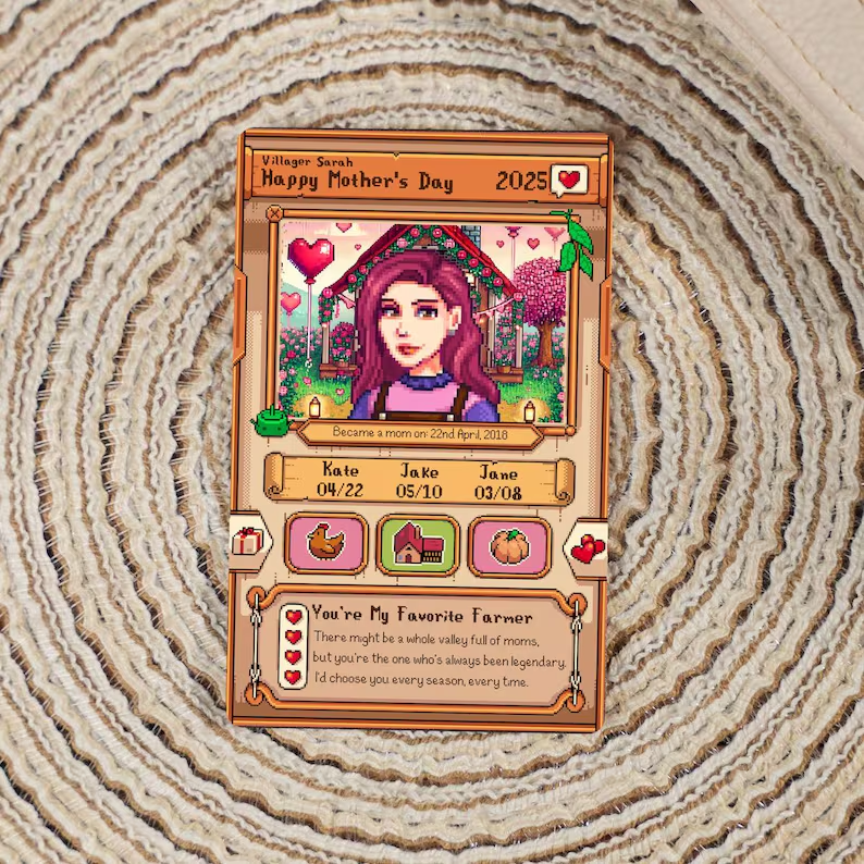 Individuelle Stardew Valley Karte – Personalisierte Geschenke für Paare – Jahrestagsgeschenk – Geschenk für Paare zum Jahrestag – Geschenk für ihn/sie – Geschenk für Landwirtschafts-Gamer