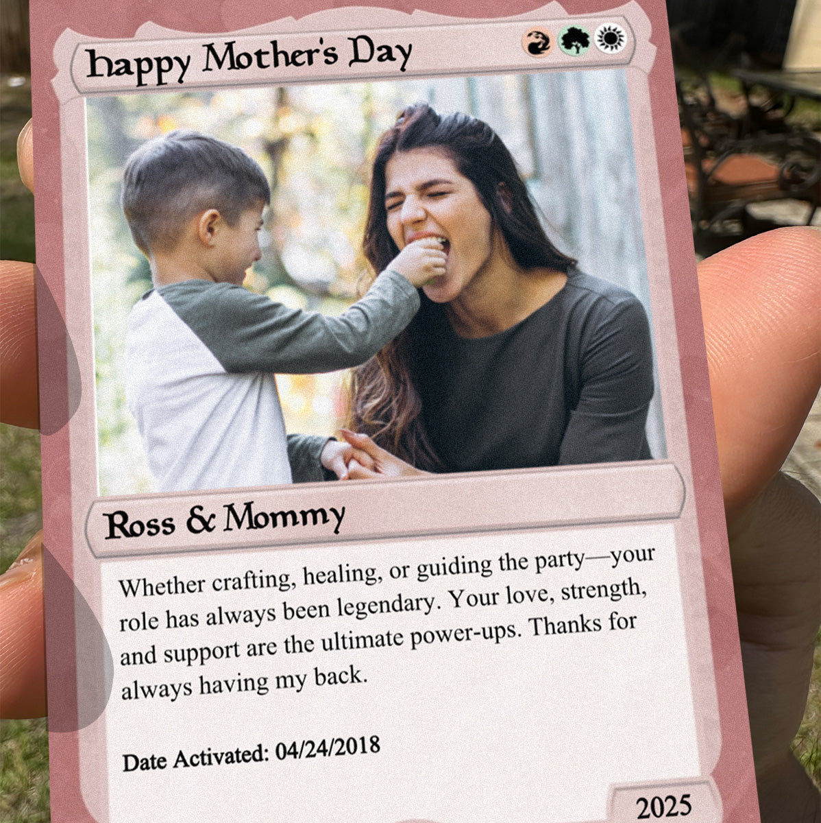 Love The Gathering Mother's day Card,Custom Magic The Gathering MTG Personalized Handmade keepsake card