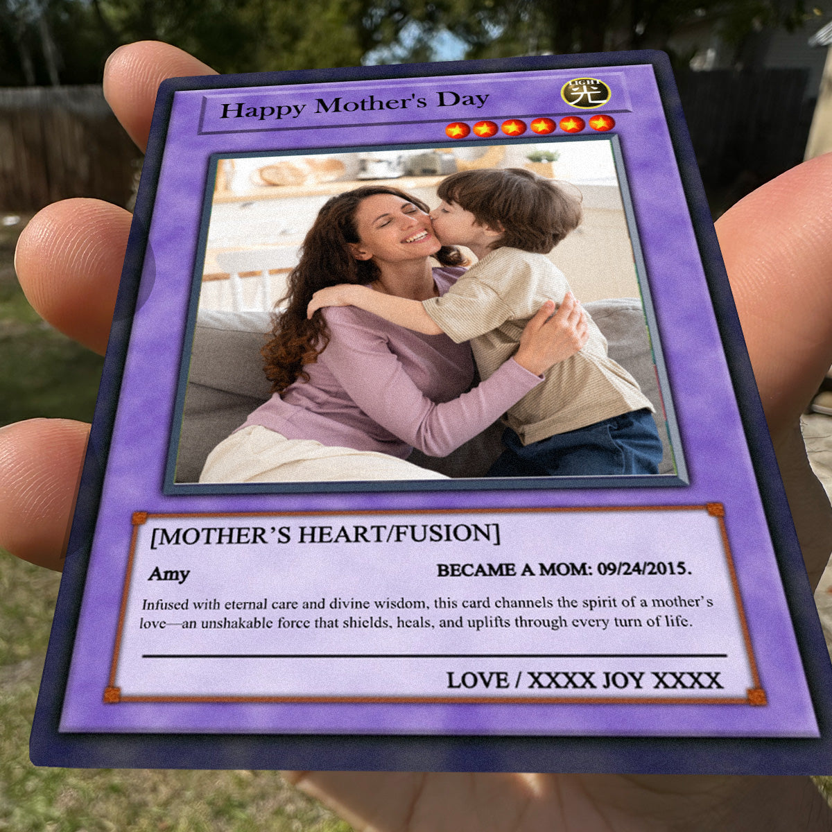 Yu-Gi-Love Mother's Day Card,Custom Yu-Gi-Oh Card Personalized Handmade keepsake card