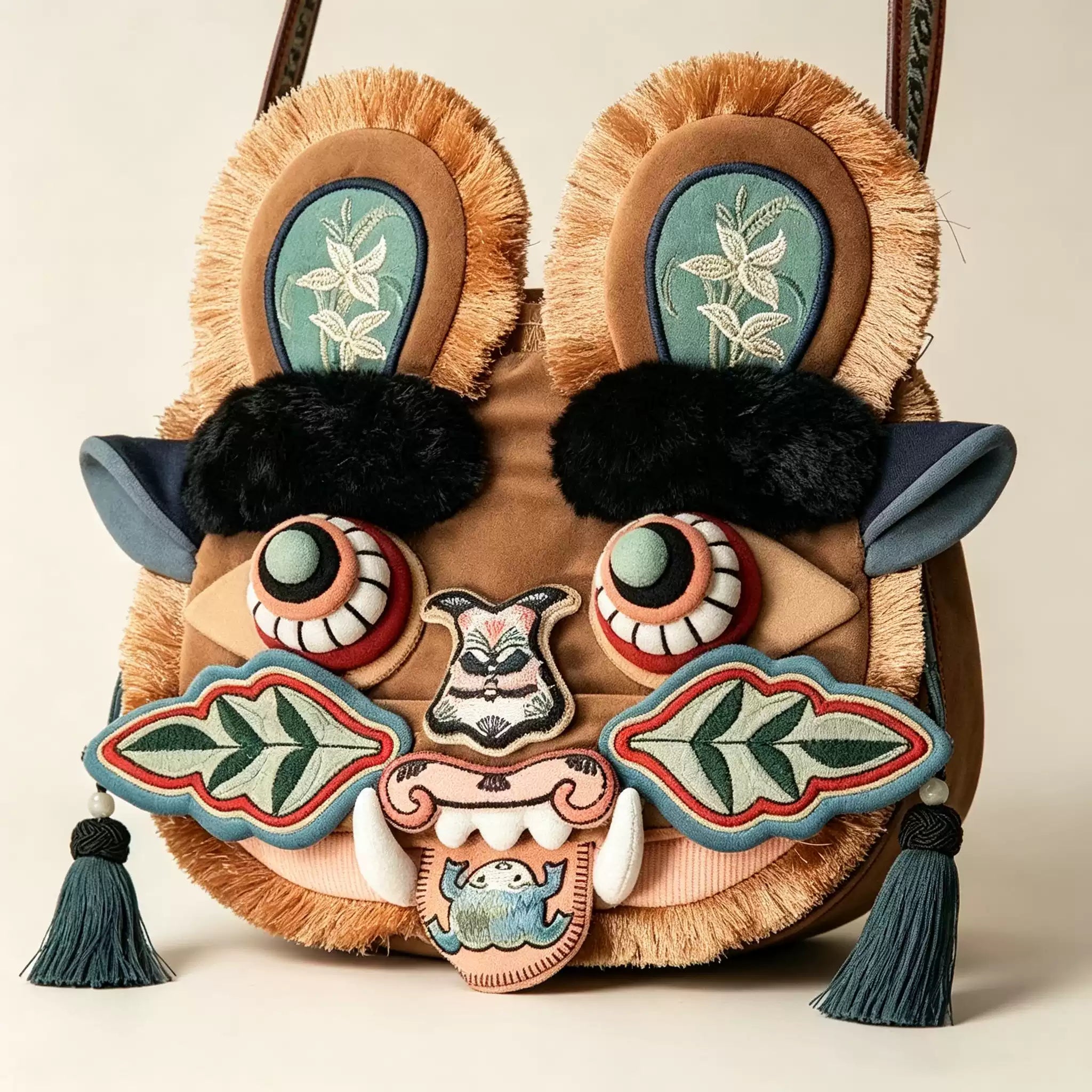 Presale🔥Elon Musk Son Inspired Chinese Intangible Cultural Heritage Handmade Embroidered Tiger Head Bag