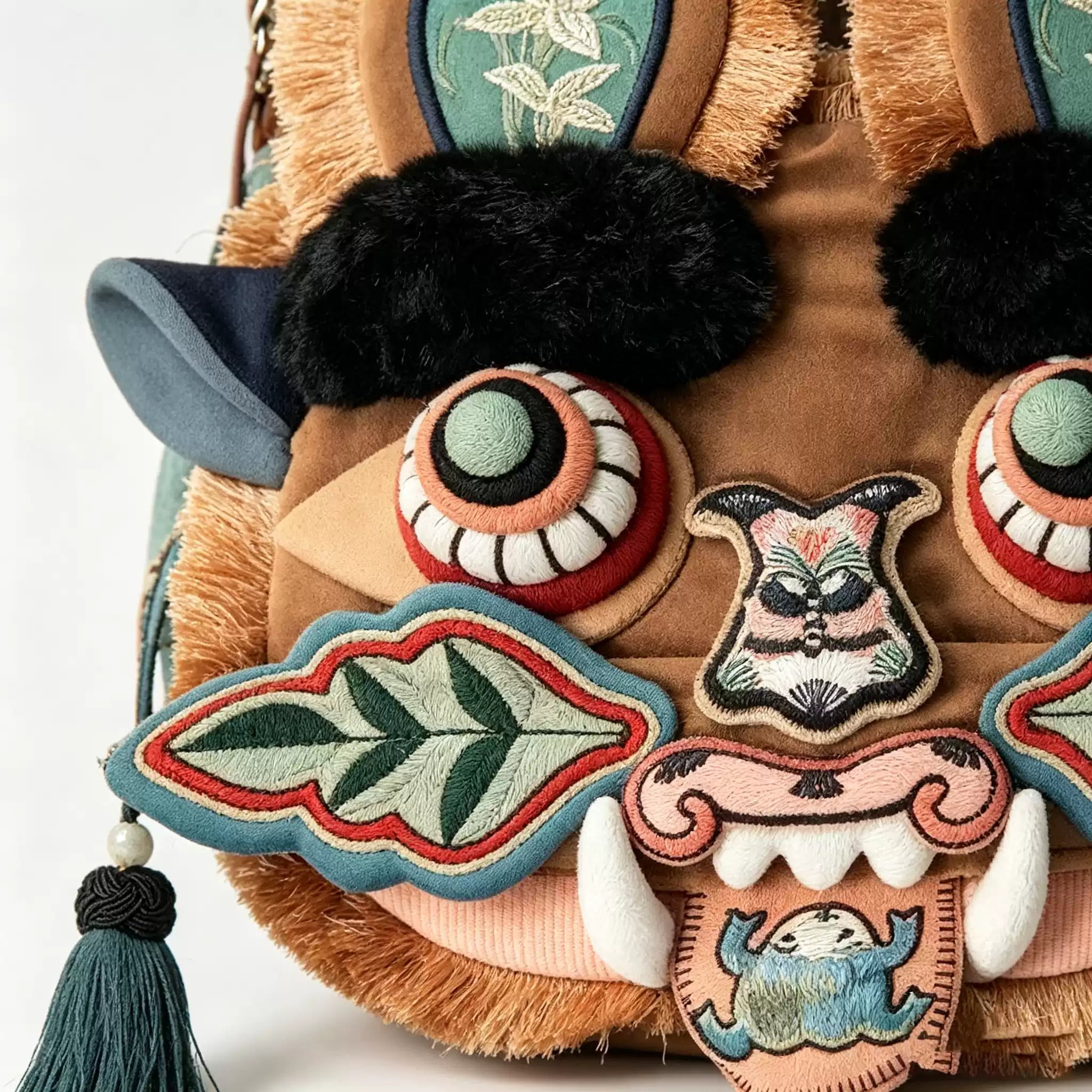 Presale🔥Elon Musk Son Inspired Chinese Intangible Cultural Heritage Handmade Embroidered Tiger Head Bag