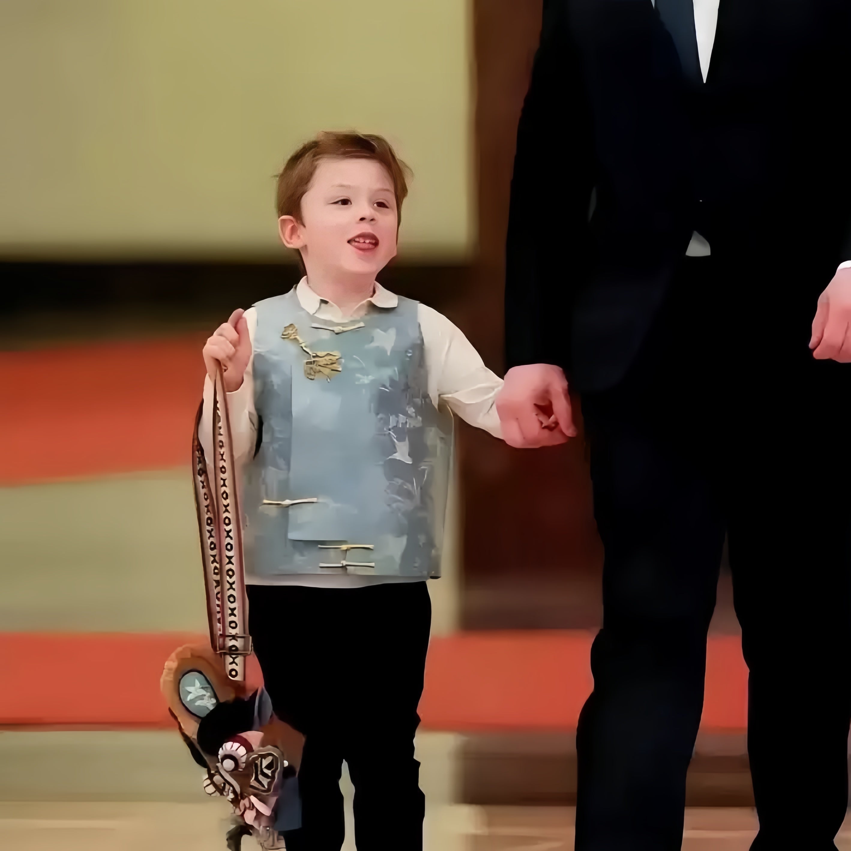 Pre‑Order Elon Musk's Son Same Style New Chinese Waistcoat Bird Jacquard Frog Button Vest