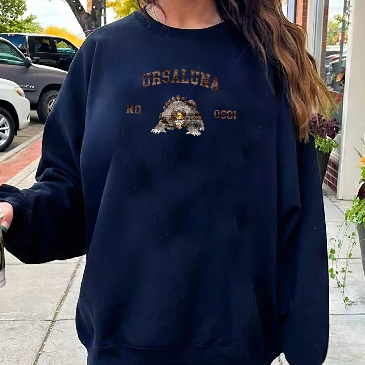 Ursaluna2 Adorable Anime-Themed Embroidered T-Shirt,Crewneck,Hoodie-Trendy Versatile and a Thoughtful Gift for Friends