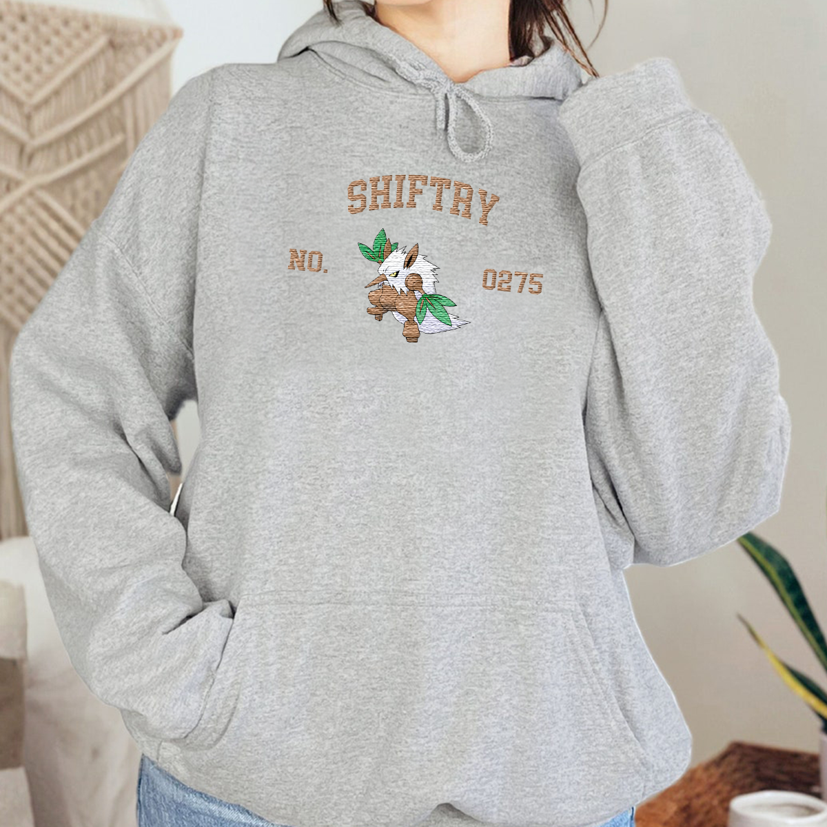 Shiftry Adorable Anime-Themed Embroidered T-Shirt,Crewneck,Hoodie-Trendy Versatile and a Thoughtful Gift for Friends