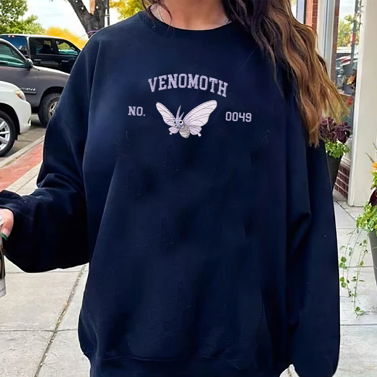 Venomoth Adorable Anime-Themed Embroidered T-Shirt,Crewneck,Hoodie-Trendy Versatile and a Thoughtful Gift for Friends