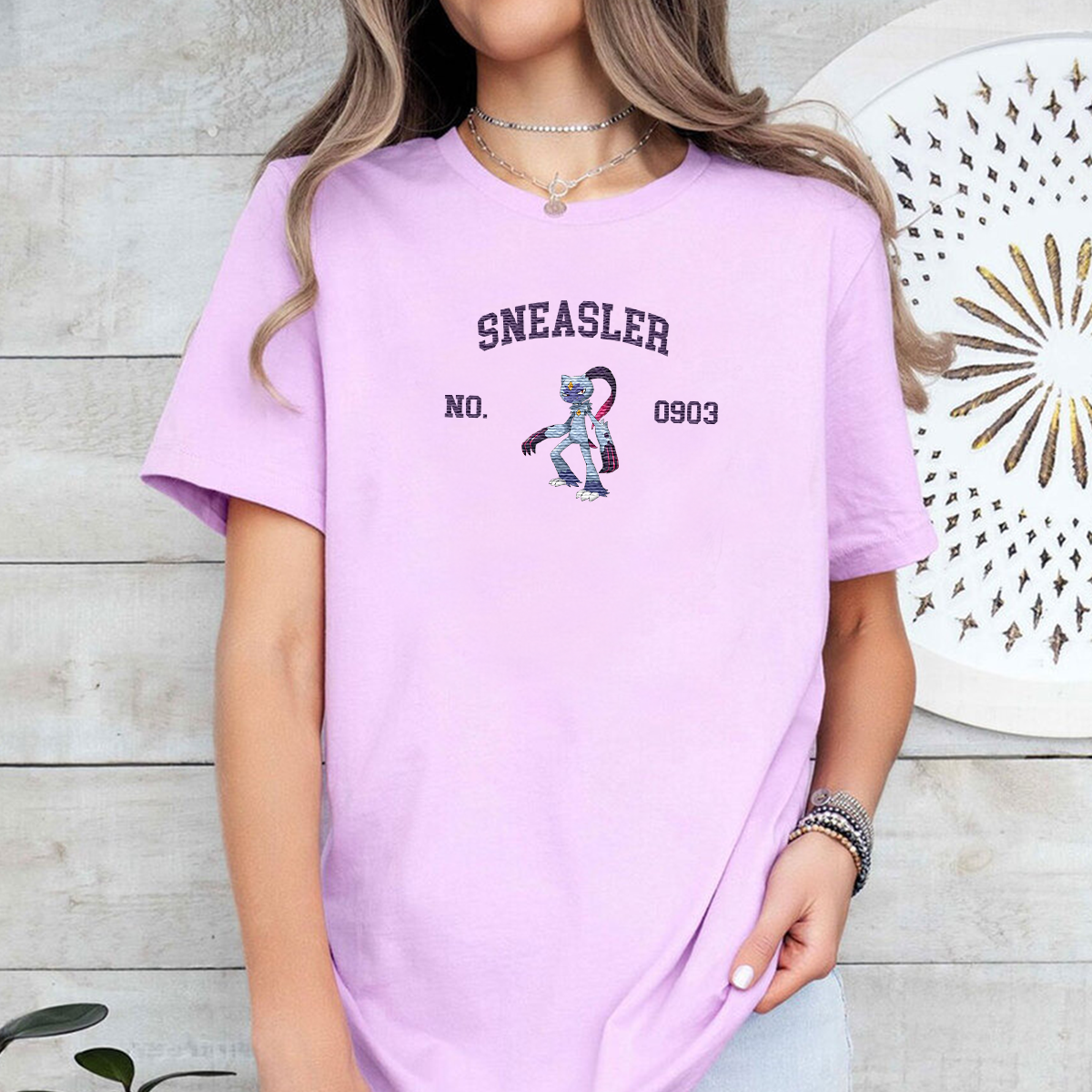Sneasler Adorable Anime-Themed Embroidered T-Shirt,Crewneck,Hoodie-Trendy Versatile and a Thoughtful Gift for Friends