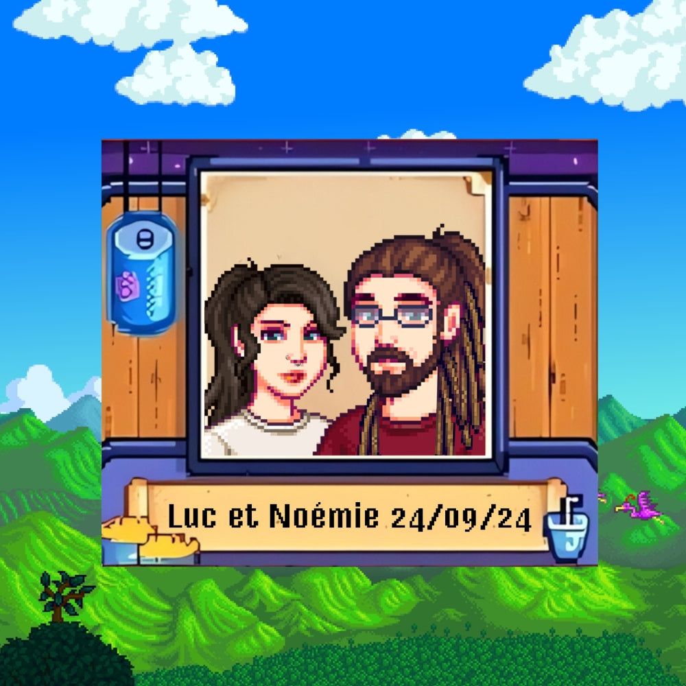 Celebra l'amore con ritratti pixel personalizzati per moglie o marito