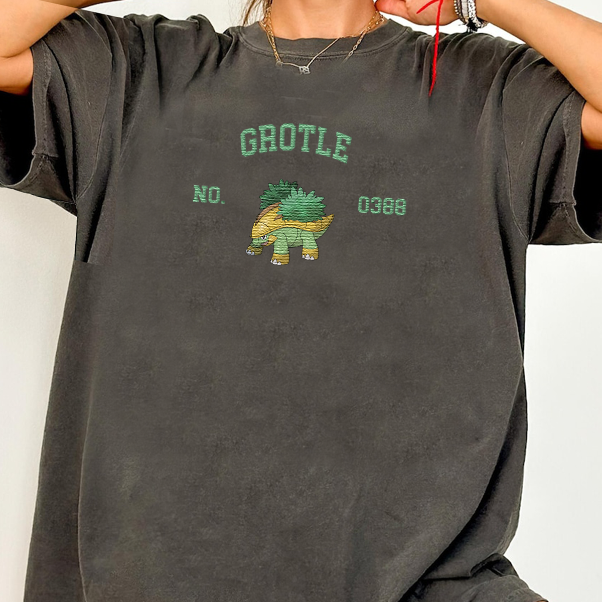 Grotle Adorable Anime-Themed Embroidered T-Shirt,Crewneck,Hoodie-Trendy Versatile and a Thoughtful Gift for Friends