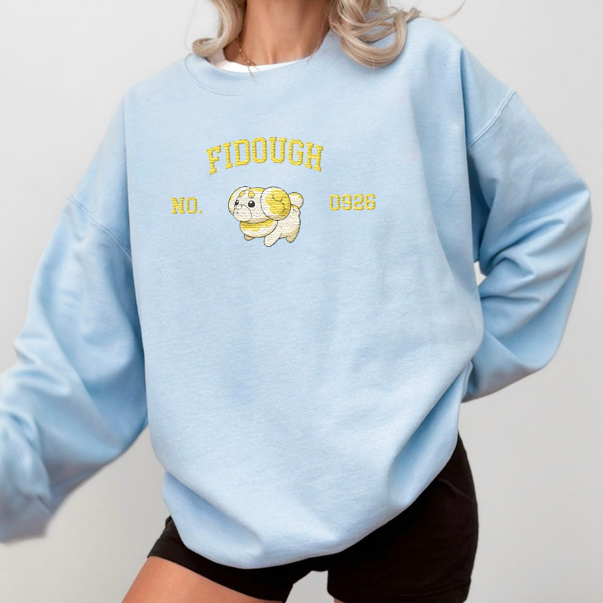 Fidough Anime-Themed Embroidered T-Shirt,Crewneck,Hoodie-Trendy Versatile and a Thoughtful Gift for Friends