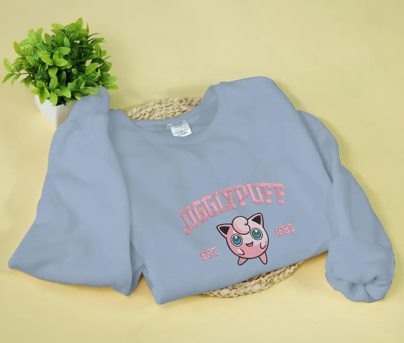 Embroidery Anime Character Crewneck Sweatshirt, Personal Anime Gift Hoodie, 90s Monster Stitched Shirt, Personal Anime Gift Hoodie,Christmas Gift For Anime Lovers.Perfect Gift For Anime Lovers.