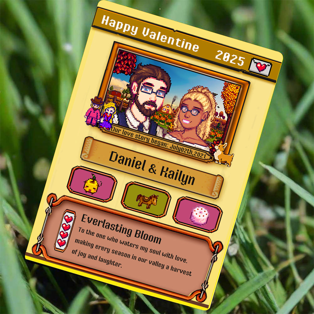 Custom Valentine's Day Metal Card for Couples