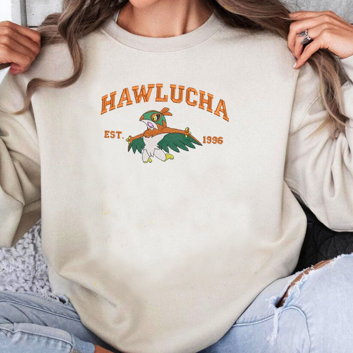 Est.1996 Anime Characters Embroidered Unisex Crewneck Sweatshirt,Hoodie For Gift,Personal Anime Gift Hoodie,Perfect Gift For Anime Lovers.