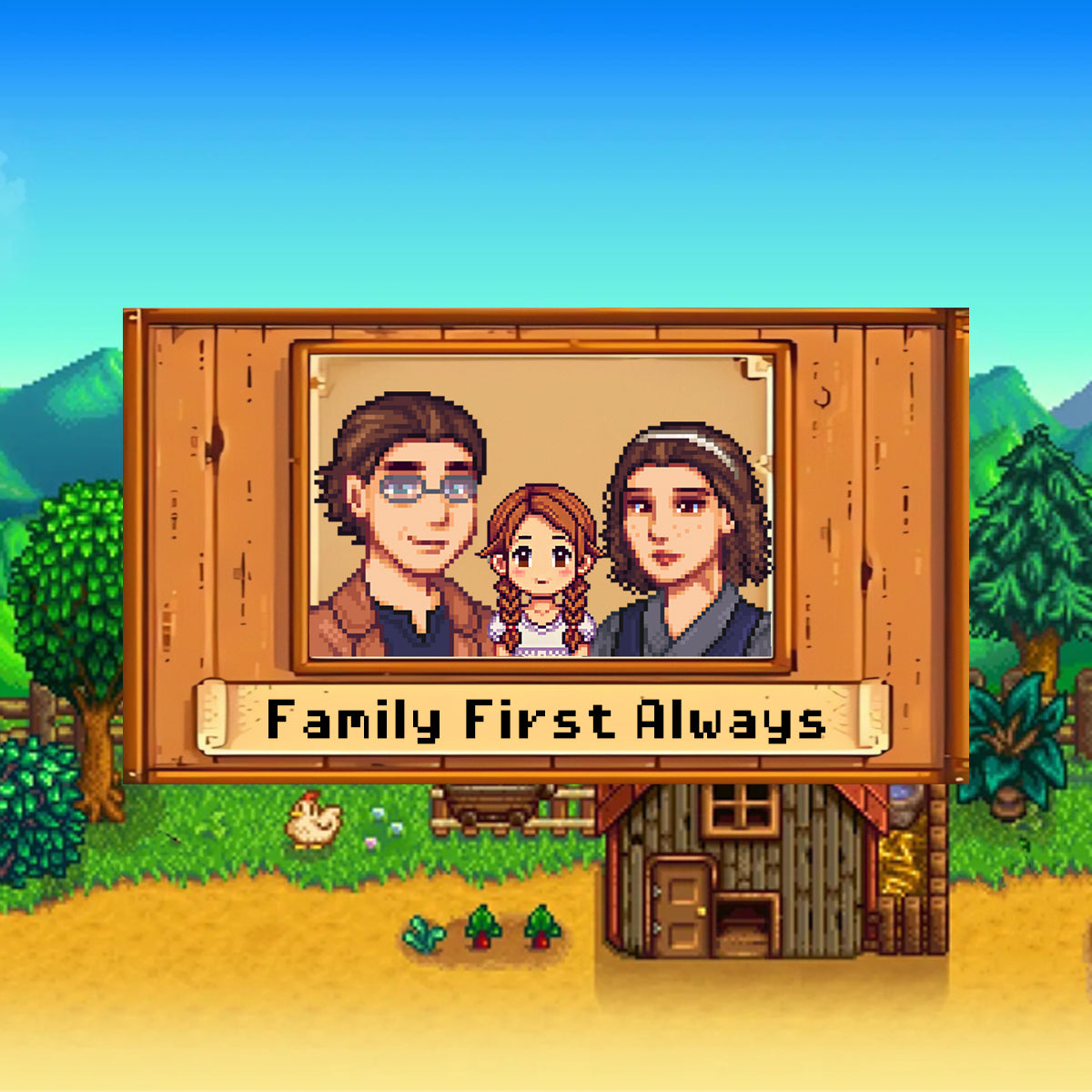 Personalisierte Stardew Valley-Grafik, entworfen für Mama