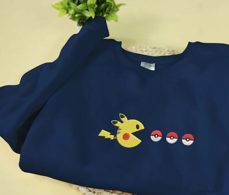 Anime Embroidery Character Crewneck Sweatshirt, Personal Anime Gift Hoodie, 90s Monster Stitched Shirt, Personal Anime Gift Hoodie,Christmas Gift For Anime Lovers.Perfect Gift For Anime Lovers.