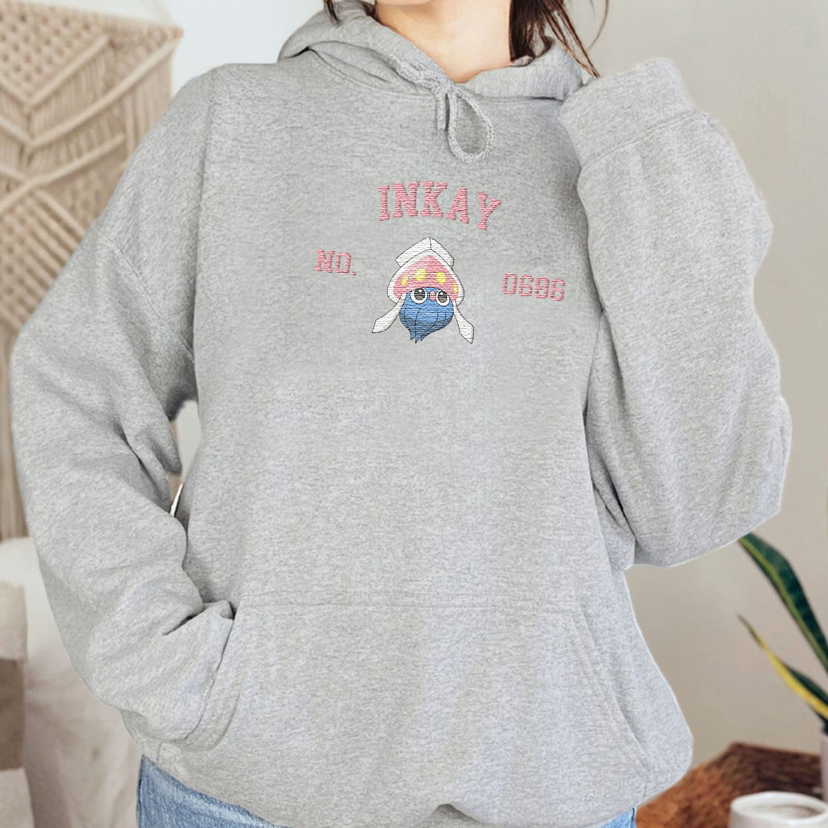 Inkay Anime-Themed Embroidered T-Shirt,Crewneck,Hoodie-Trendy Versatile and a Thoughtful Gift for Friends