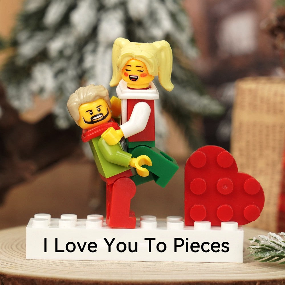 Valentine's Day Personalized Couple Figures - Custom Name Brick Display Gift