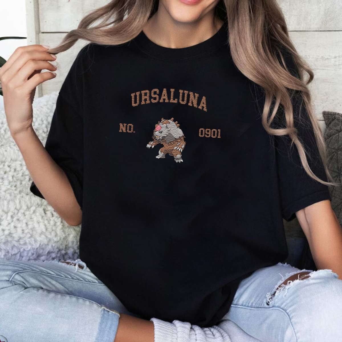 Ursaluna Adorable Anime-Themed Embroidered T-Shirt,Crewneck,Hoodie-Trendy Versatile and a Thoughtful Gift for Friends