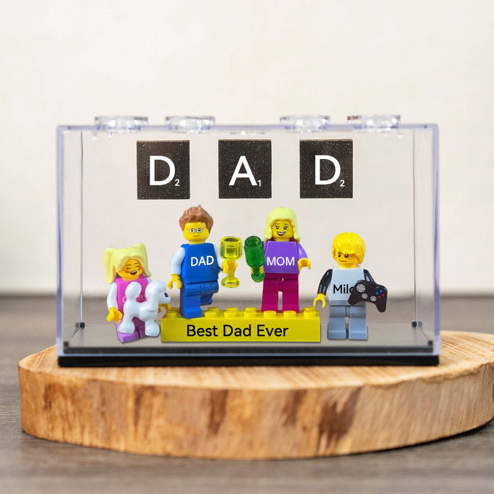 Personalised Minifigures With Kids Name For Dad Father's Day Gift