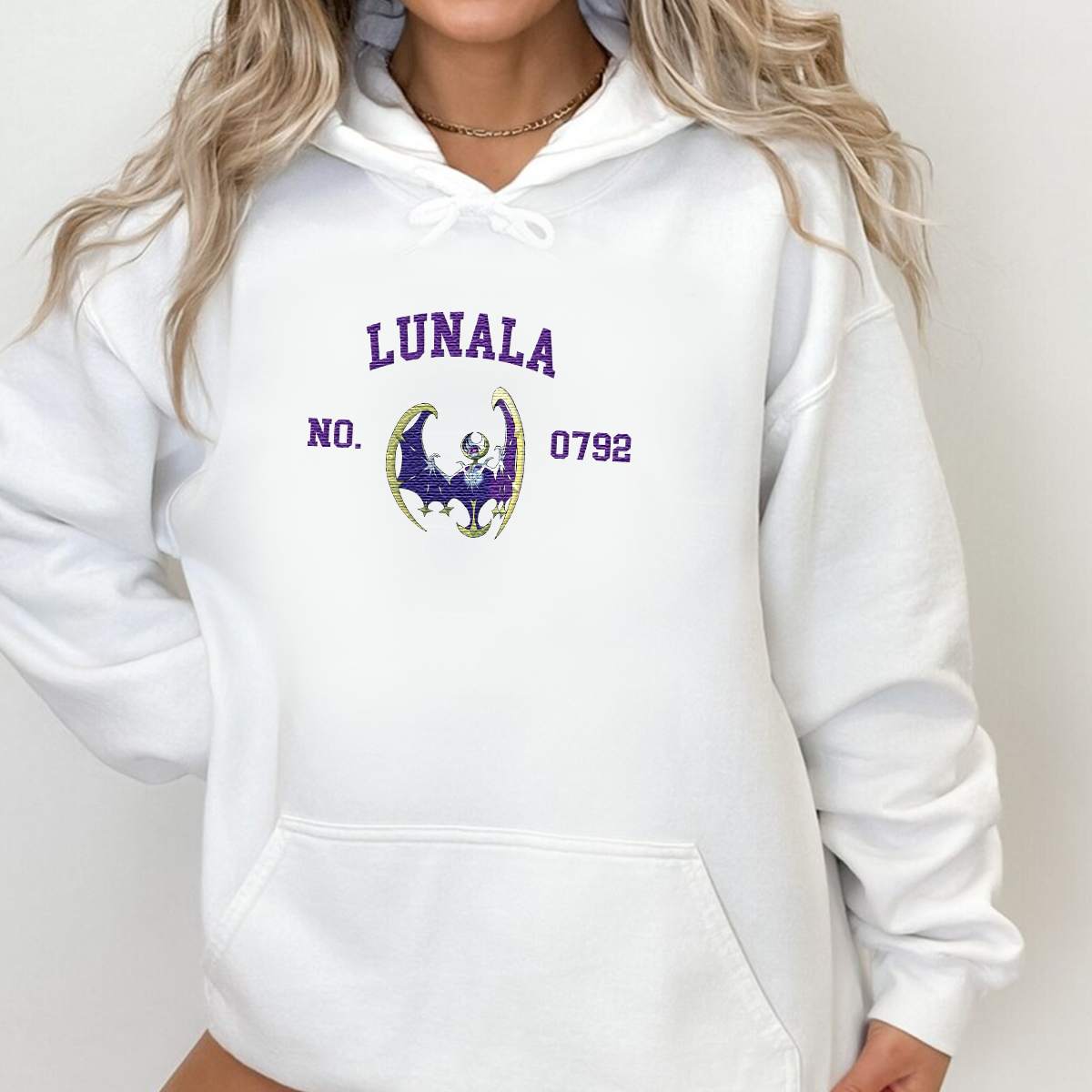 Lunala Adorable Anime-Themed Embroidered T-Shirt,Crewneck,Hoodie-Trendy Versatile and a Thoughtful Gift for Friends