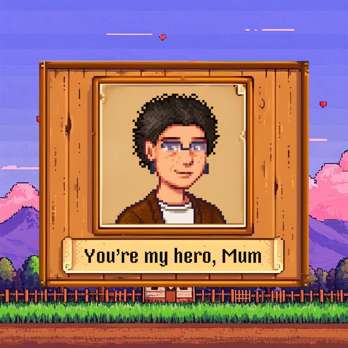 Personalisierte Stardew Valley-Grafik, entworfen für Mama