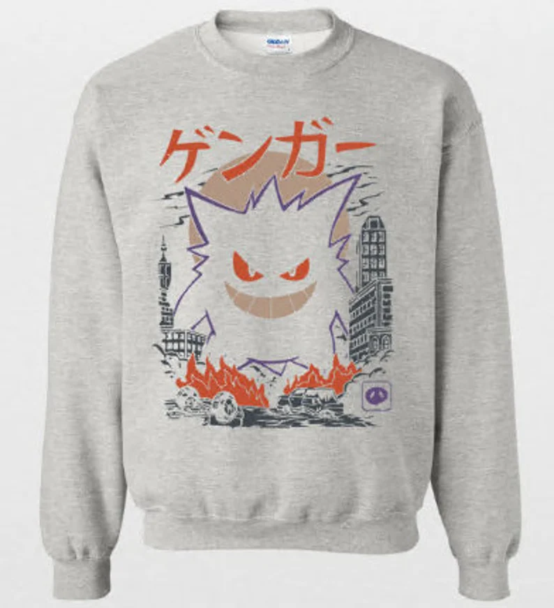 Crewneck Sweatshirt, Cartoon Anime Characters Hoodie, Christmas Tree Crewneck Sweatshirt,Christmas Gift For Anime Lovers.Perfect Gift For Anime Lovers.