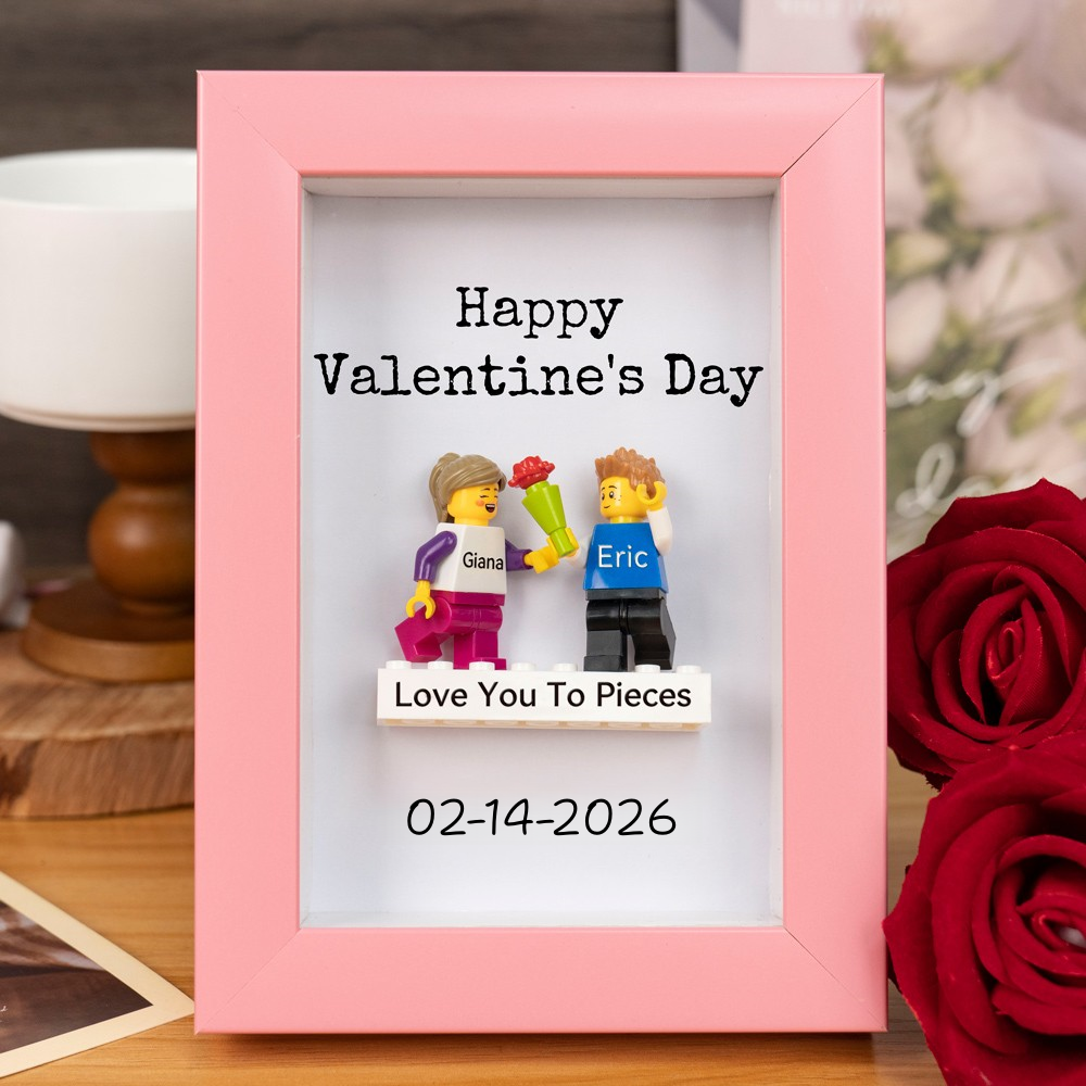 Personalized Couple Mini Figures Frame - Custom Valentine's Day Gift for Him & Her