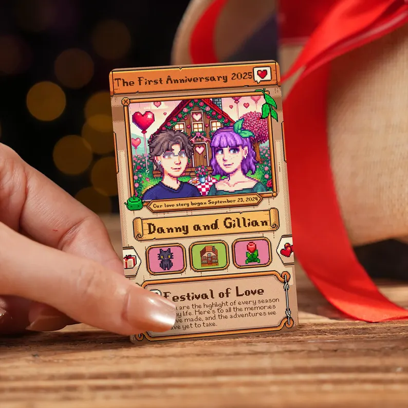 Individuelle Stardew Valley Karte – Personalisierte Geschenke für Paare – Jahrestagsgeschenk – Geschenk für Paare zum Jahrestag – Geschenk für ihn/sie – Geschenk für Landwirtschafts-Gamer