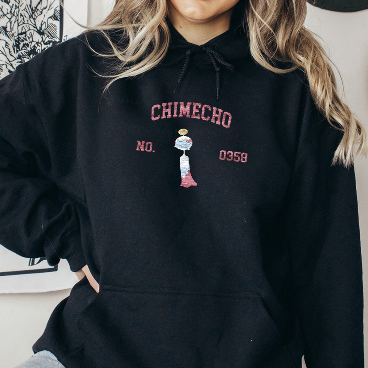 Chimecho Adorable Anime-Themed Embroidered T-Shirt,Crewneck,Hoodie-Trendy Versatile and a Thoughtful Gift for Friends