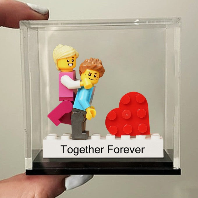 Valentine's Day Personalized Couple Figures - Custom Name Brick Display Gift