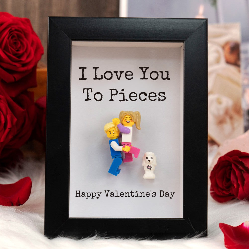 Personalized Couple Mini Figures Frame - Custom Valentine's Day Gift for Him & Her