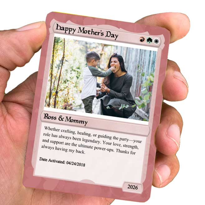 Love The Gathering Mother's day Card,Custom Magic The Gathering MTG Personalized Handmade keepsake card