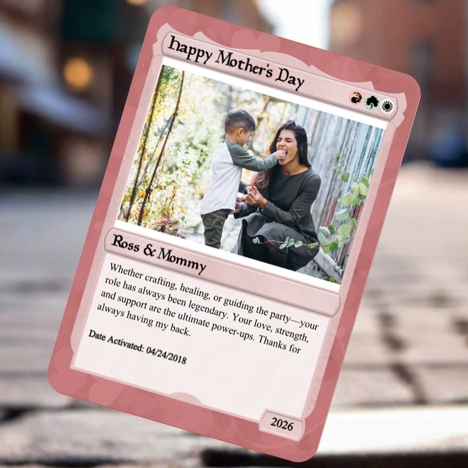 Love The Gathering Mother's day Card,Custom Magic The Gathering MTG Personalized Handmade keepsake card