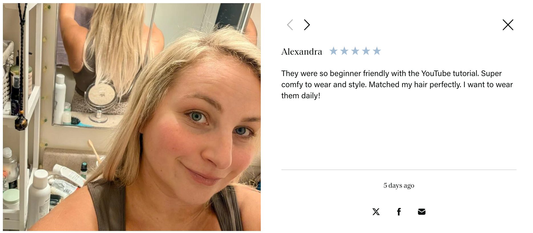 Alexandra’s hair styling photo