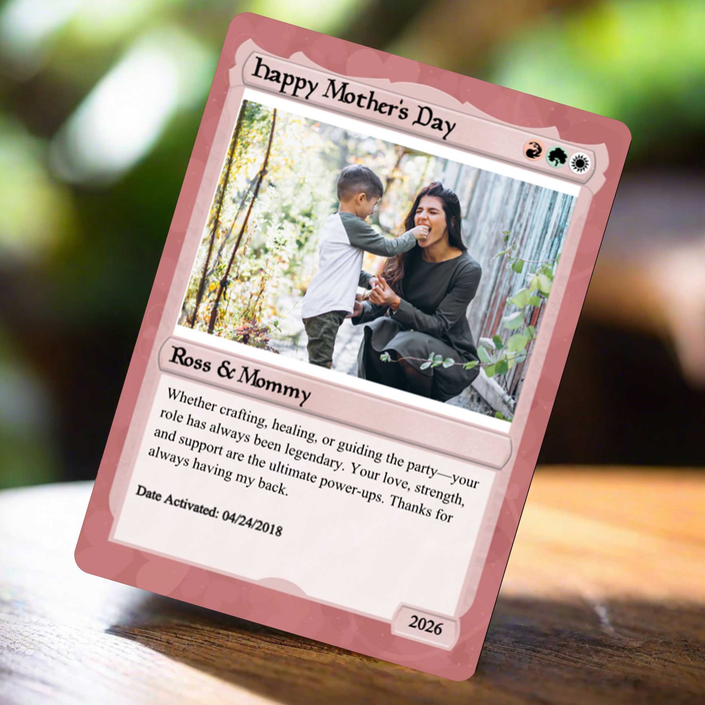 Love The Gathering Mother's day Card,Custom Magic The Gathering MTG Personalized Handmade keepsake card