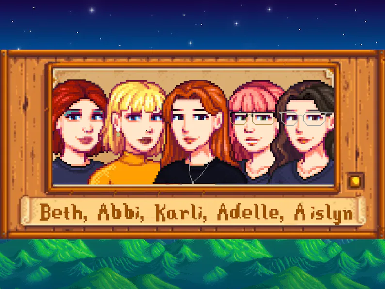 Custom Couple STARDEW VALLEY Portrait, Personalized Couple Stardew Valley Poster, Couple Custom Pixel Art Portrait, Couple Pixel Poster