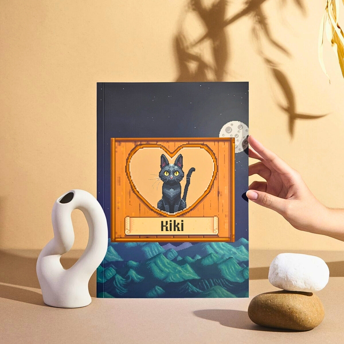 Holiday Hand-Painted Pixel Art Keepsake for Furry Friends