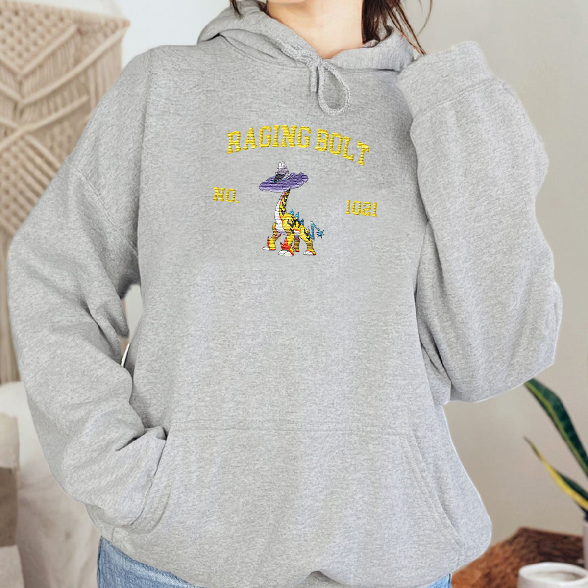 Raging Bolt Anime-Themed Embroidered T-Shirt,Crewneck,Hoodie-Trendy Versatile and a Thoughtful Gift for Friends