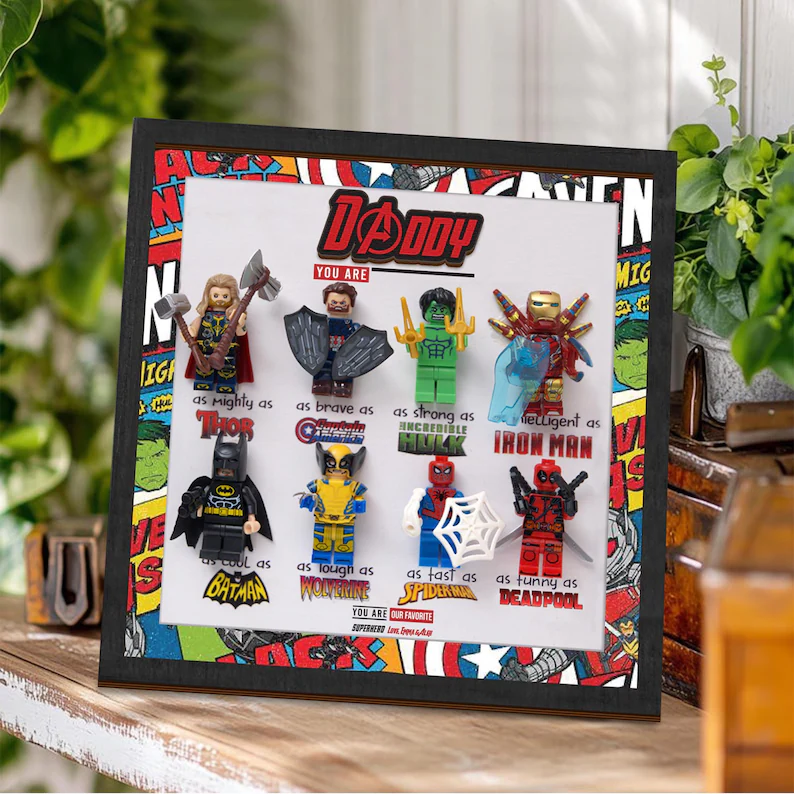 Super Dad Sign, Personalized Superhero Dad Gift, 2025 Fathers Day Gift, New Dad Gift, Gift For Dad, Gifts from Son, Dad Frame