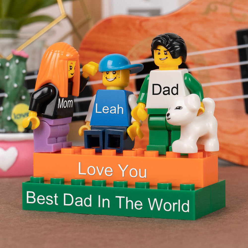 Personalised Minifigures With Kids Name For Dad Father's Day Gift