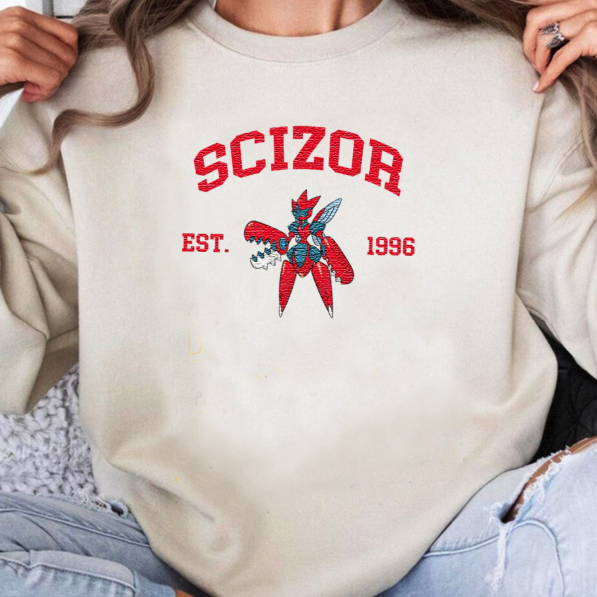 Anime Characters Embroidered Unisex Crewneck Sweatshirt,Hoodie For Gift,Personal Anime Gift Hoodie,Perfect Gift For Anime Lovers.