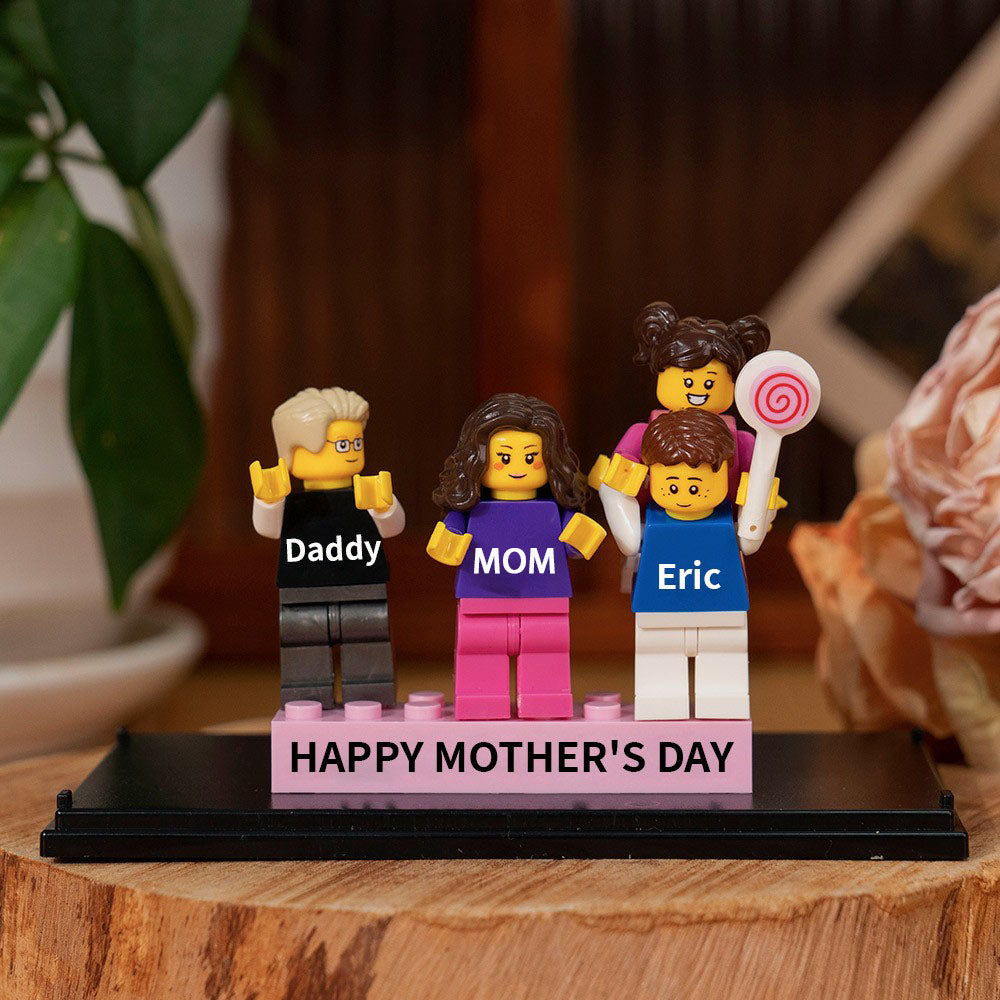 Personalised Minifigures With Kids Name For Mom Mother's Day Gift