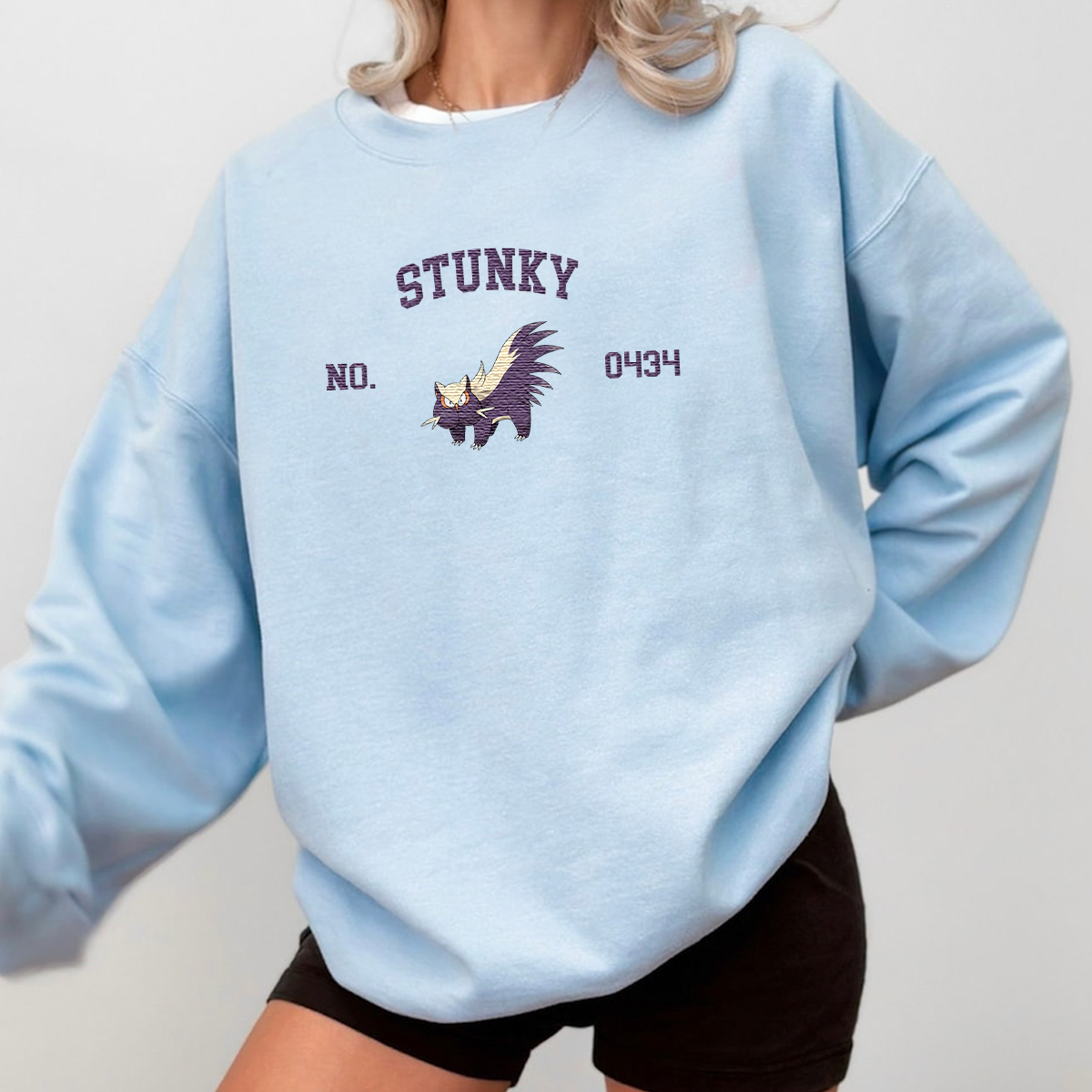 Stunky Adorable Anime-Themed Embroidered T-Shirt,Crewneck,Hoodie-Trendy Versatile and a Thoughtful Gift for Friends