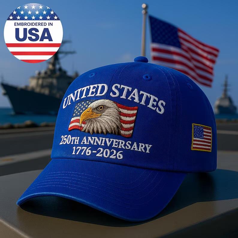 Custom Name United States 250th Anniversary Hat – 1776–2026 Patriotic Eagle Cap, Custom Embroidered USA Flag Veteran Gift For Men and Women
