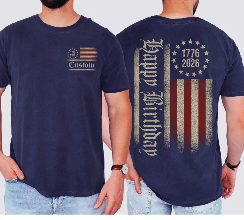 Custom USA 250th Anniversary Shirt, Personalized Patriotic Shirt, America 1776 2026 Shirt, Custom Name Patriotic Tee