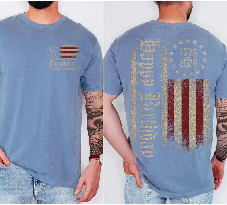 Custom USA 250th Anniversary Shirt, Personalized Patriotic Shirt, America 1776 2026 Shirt, Custom Name Patriotic Tee