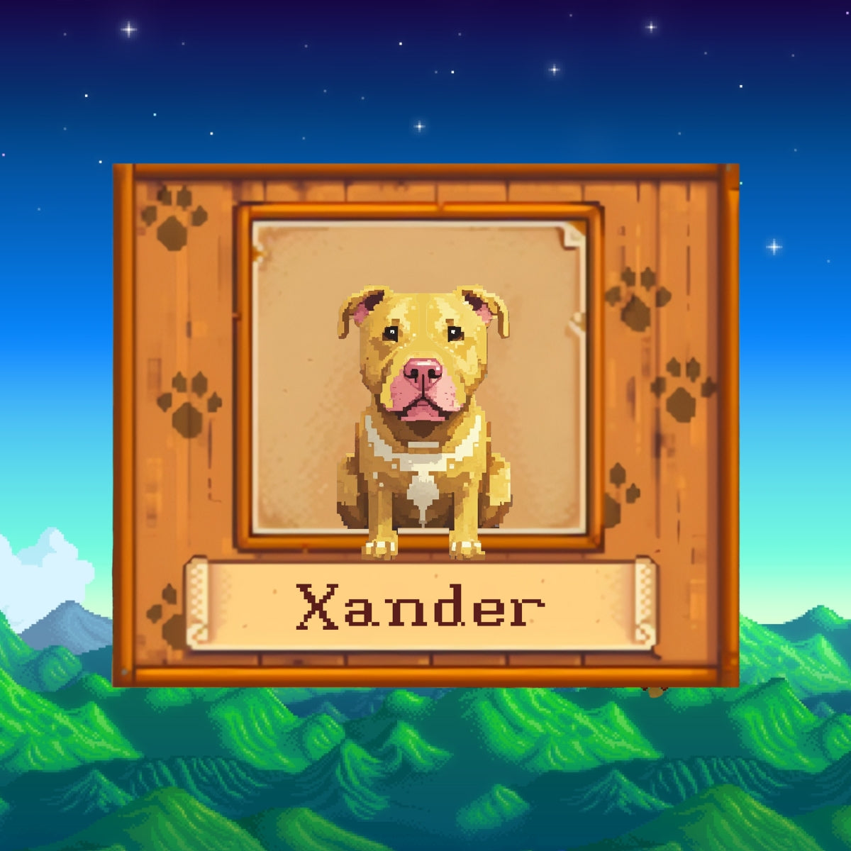 Exklusive handgemalte Pixelgrafiken von Haustieren für Stardew Valley-Fans