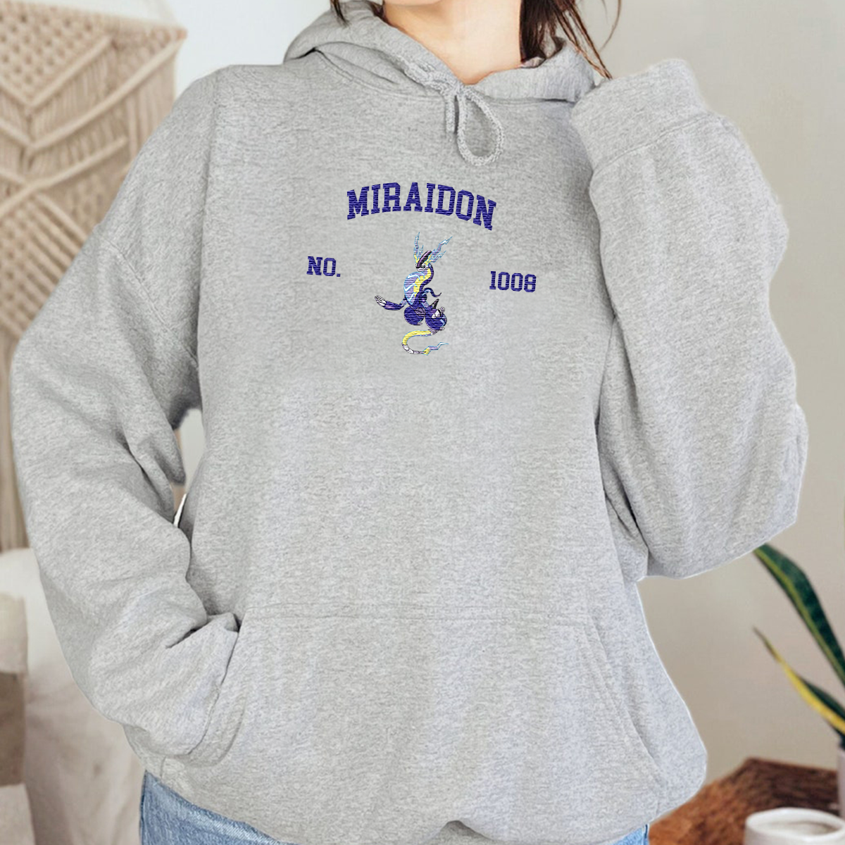 Miraidon Adorable Anime-Themed Embroidered T-Shirt,Crewneck,Hoodie-Trendy Versatile and a Thoughtful Gift for Friends
