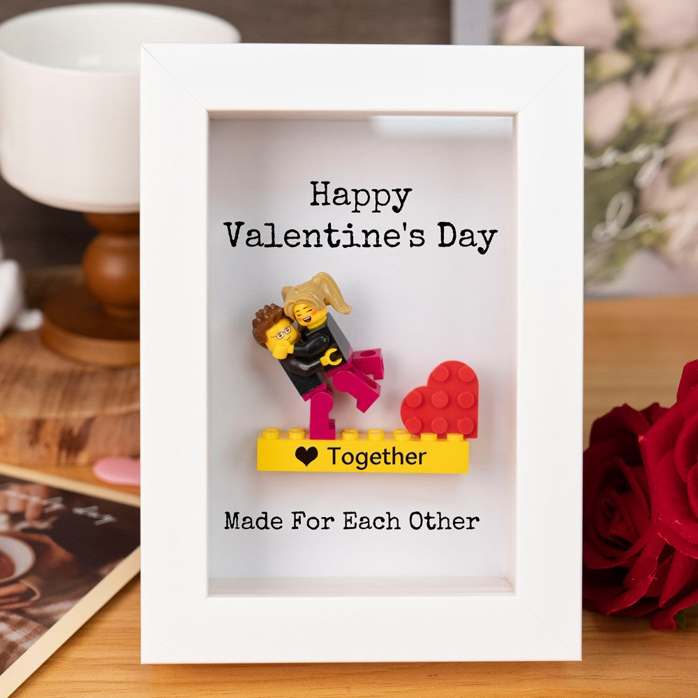 Personalized Couple Mini Figures Frame - Custom Valentine's Day Gift for Him & Her