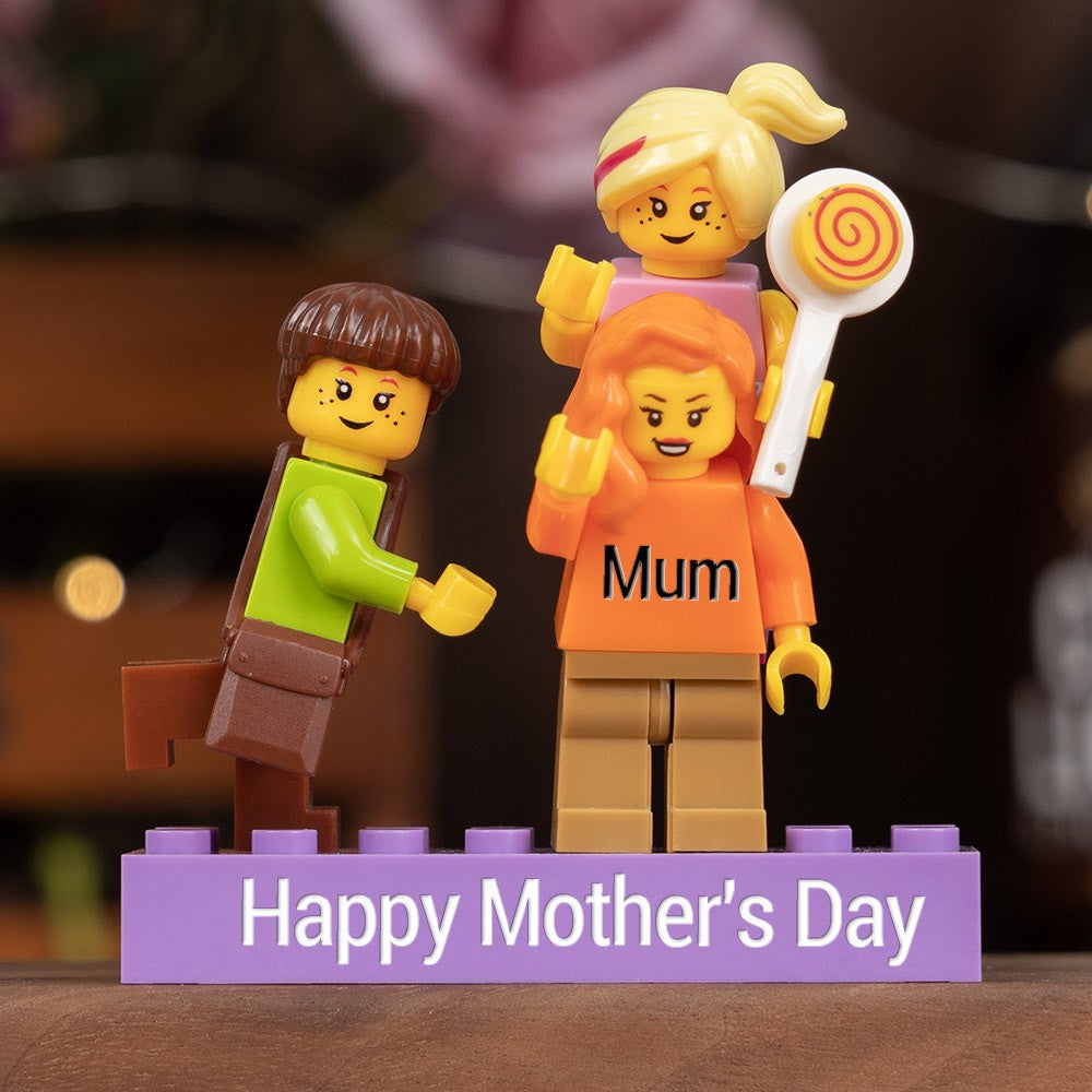 Personalised Minifigures With Kids Name For Mum Mother's Day Gift
